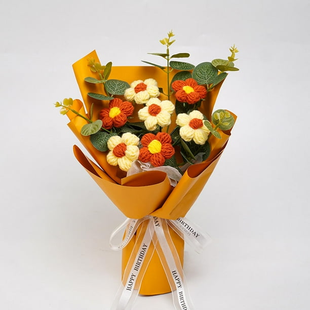 AMLESO Crochet Flower Bouquet Already Made Mother Day Gift for