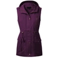 thumbnail image 1 of MixMatchy Women's Hooded Adjustable Drawstring Utility Pocket Anorak Jacket Vest, 1 of 5