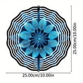 thumbnail image 2 of HELLOYOUNG 10inch Mandala Flower Metal Wind Chime Atmosphere Pendants - Durable Hanging Spinner with Blue & Golden Design for Indoor/Outdoor Garden and Patio Decor.Wind Chime, 2 of 10