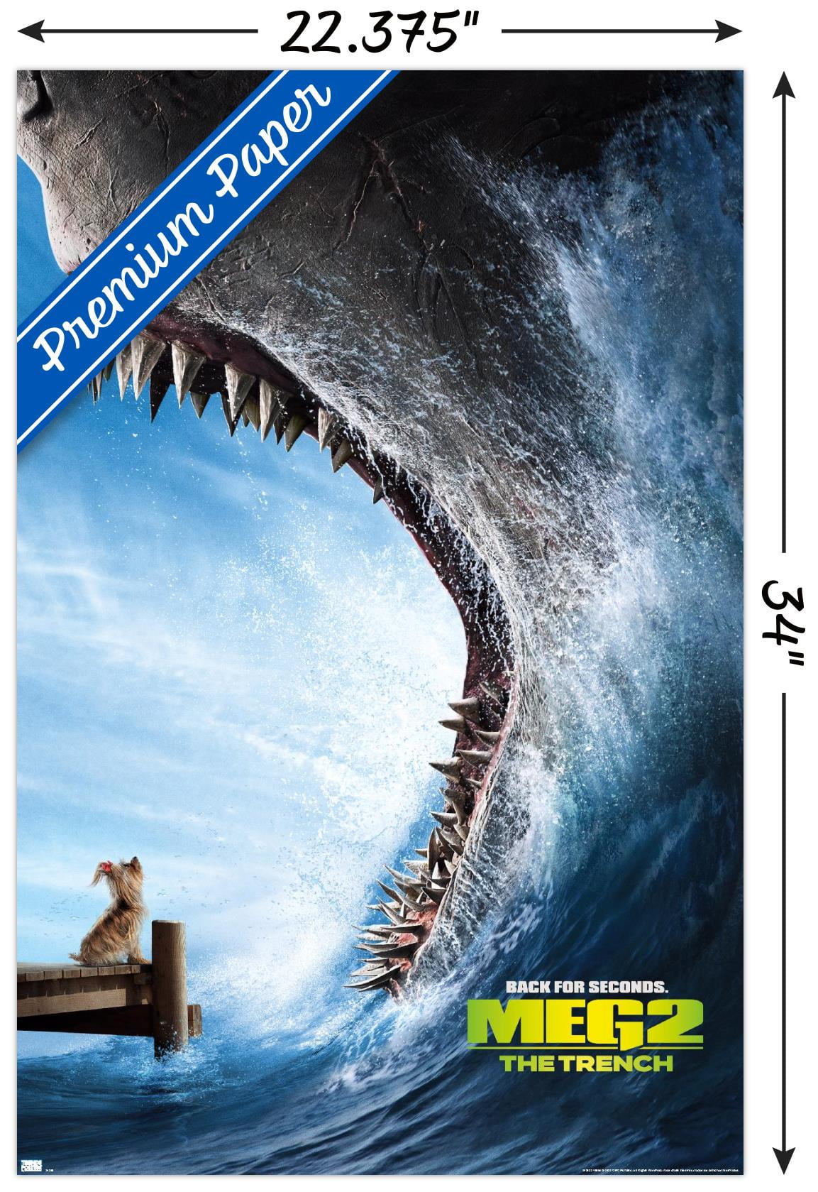 Meg 2: The Trench - Teaser One Sheet Wall Poster, 14.725