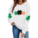 thumbnail image 4 of Suéteres de Manga Larga de Mujer con Cuello Redondo Impreso Suelto Casual para la Fiesta Del Día de San Patricio Y el Uso Diario, 4 of 6