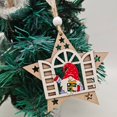 thumbnail image 2 of Christmas Tree Wooden Craft Decorations With Window Opening Old Man Design For Halloween, 2 of 6