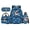 Blue Shark, variant on Snake 17 Inch Large Capacity Backpack Set 4-Piece Lunch Bag Pencil Case Water Bottle Holder Green Camo Lightweight Durable School Bag for Kids Boys Girls Back to School