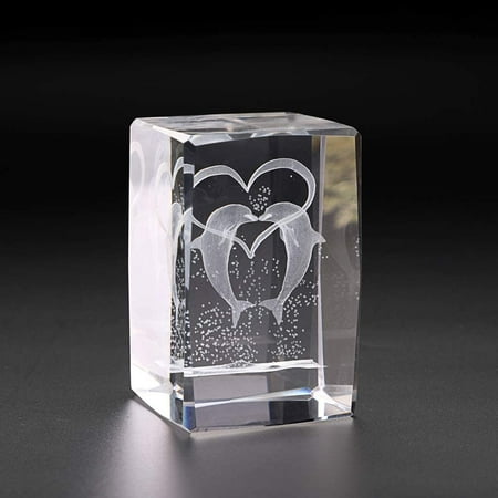 Crystal Glass 3D Laser Cube Model Engraving Figurines, Crystal Dolphin ...