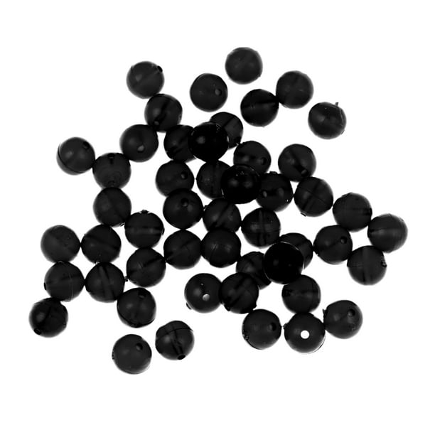 50x 8mm round floating rig beads soft bead fishing Black