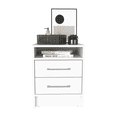 thumbnail image 3 of Dtwnek 2 Drawers Beside Table with 1 Open Shelf, Wood Nightstand for Home, Bedroom, Living Room, Office, White, 3 of 4
