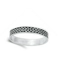 thumbnail image 4 of Bali Style Boho Wave Line .925 Sterling Silver Band Jewelry Female Male Unisex Size 7, 4 of 4