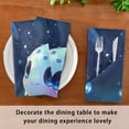 thumbnail image 6 of Napkin Satin Napkin 20*20Inchx6 Kitchen Towel Dinner Plate Towel Decorative Towel Napkin Tea Towel Suitable For Kitchen Table Blue Cartoon Monster, 6 of 8