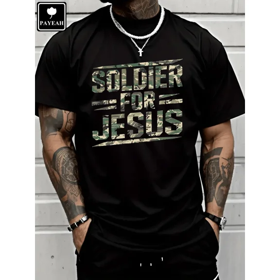 Soldier For Jesus Christian T-Shirt For Summer 100% Heavy Cotton T Shirt