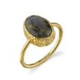 thumbnail image 1 of Raw Labradorite - 14k Gold Vermeil Ring, 1 of 1