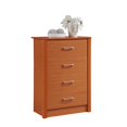 thumbnail image 3 of Hodedah Four Drawer Contemporary Wooden Chest in Cherry Finish, 3 of 8