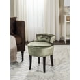 thumbnail image 2 of SAFAVIEH Georgia Contemporary Glam Upholstered Vanity Stool, Antique Sage, 2 of 13