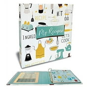 Recipe Binder, Full Page 3 Ring Standard Binder Organizer Set (with 50 Page Protectors & 12 Category Divider Tabs) by Better Kitchen Products, 11.5" x 12" Vintage Kitchen Design