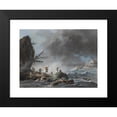 thumbnail image 2 of Jean-Baptiste Pillement 18x14 Black Modern Framed Museum Art Print Titled - A Shipwreck on a Rocky Coast During a Storm, 2 of 5