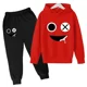 thumbnail image 2 of Sudadera con capucha y pantalón con estampado de cara sonriente para niños, traje de 2 piezas, ropa de moda para niños y niñas, sudadera, conjunto deportivo para bebés y adolescentes, 2 of 5
