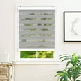 thumbnail image 2 of Biltek Zebra Cordless Window Blinds, Dual Layered Light Filtering Roller Shades, Easy Install Blinds, Indoor Home Decor, Pull-Down Shades for Windows, Light Control for Day & Night, Gray, 71"W X 72"H, 2 of 7