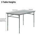 thumbnail image 3 of Mainstays 4 ft Adjustable Height Folding Table, Gray, 3 of 8