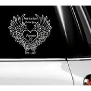 Memory of Decal : Forever in our Hearts. Choose from: (Custom Name/Date) Auto Decal 9" x 10" (Forever "AGE"/Date #2)