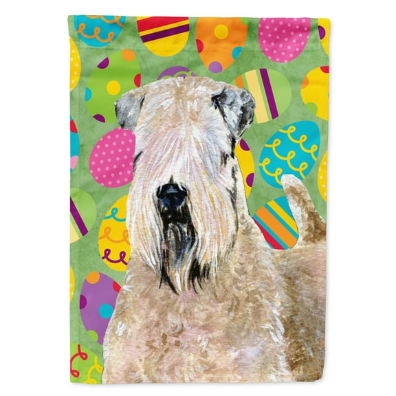Carolines Treasures SS4838-FLAG-PARENT Wheaten Terrier Soft Coated Easter Eggtravaganza Flag  multicolor