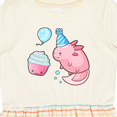 thumbnail image 4 of Inktastic Cute Axolotl Birthday with Cupcake Girls Toddler Dress, 4 of 5