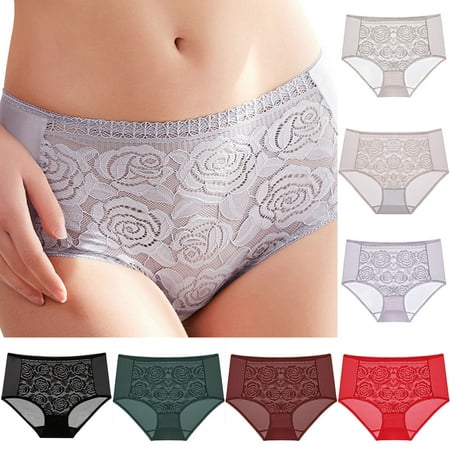 Kmdttou Up to 30% off!Women s Sexy Mesh High Waisted Lace Underwear (Regular & Plus Size)