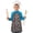 Robot and Robots, variant on Robot and Astronauts Black Pattern Teens Aprons, Adjustable Neck Strap, Toddler & Teens Aprons for Cooking & Baking, 19x23.6 Inches