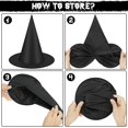 thumbnail image 3 of Sombrero de bruja de Halloween Helimoto negro, 24 unidades con cordón de nailon de 200 m, 3 of 7