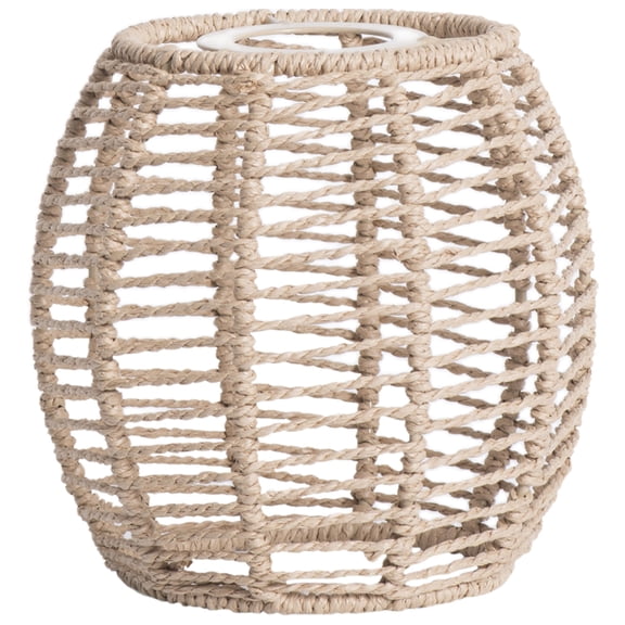 FONDOTIN Brown Woven Lamp Shade Natural Material Pendant Shade for Home Ceiling Lighting