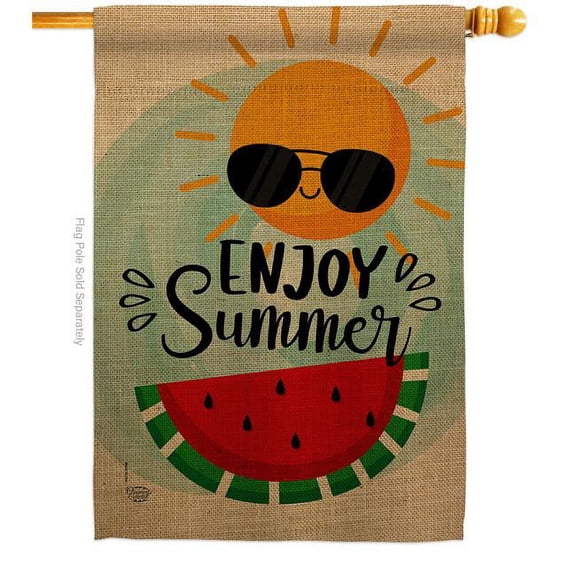Ornament Collection H192229-BO Enjoy Summer Summertime Fun & Sun 28 x 40 in. Double-Sided Decorative Vertical House Flags for Decoration Banner Garden Yard Gift