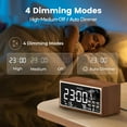 thumbnail image 4 of Retro Vintage Alarm Clock Radio with Wireless Charging, Dual Alarms, Large LED Display, 4 of 6