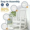 thumbnail image 3 of FOOWIN Patio Slat Rocking Chair, HDPE Plastic Weather Resistant Porch Rocker,White, 3 of 6