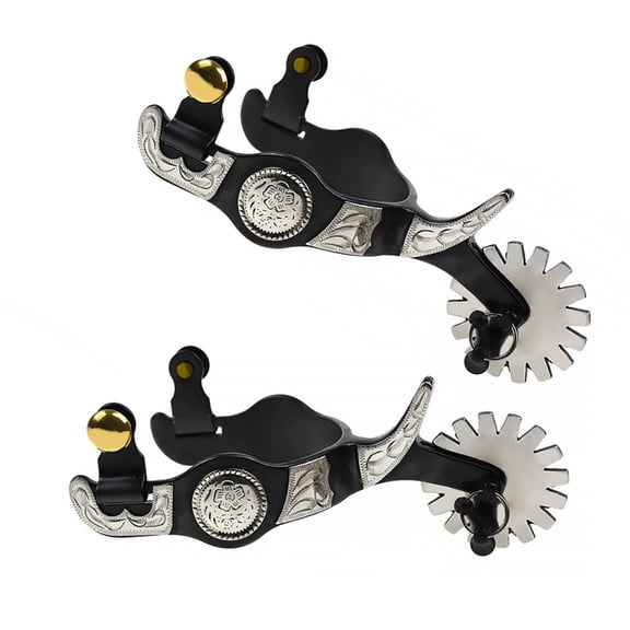 Metal Steels horse Boot Spur Decoration Competition Equipments for Men