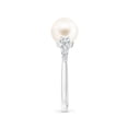 thumbnail image 6 of ANGARA Freshwater Cultured Pearl Ring with Graduated Diamonds in 14K White Gold for Women | June Birthstone, Birthday, Anniversary, Jewelry Gift for Women | Pearl Ring, 6 of 12