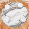 thumbnail image 2 of White Marble Copper Line Pattern Round Fitted Tablecloth with Elastic Edge,Dining Table Cover Waterproof,Outdoor Round Tablecloth for Camping,Dining,Indoor and Outdoor, 2 of 7