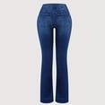 thumbnail image 6 of LWavelet Womens High Waisted Button Front Flared Jeans Daily Casual Denim Pants Blue 2XL, 6 of 7
