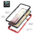 thumbnail image 2 of Galaxy A12 Case with Built-in Screen Protector, Dteck Full Body Protection Hybrid Rugged Shockproof Case Transparent Clear PC Back Cover for Samsung Galaxy A12, Red, 2 of 6