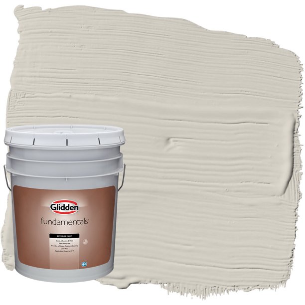Glidden Fundamentals Exterior Paint Whiskers, Satin, 5 Gallons