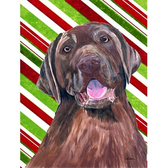 Labrador Candy Cane Holiday Christmas Flag - Garden Size, 11 x 15 in.