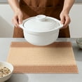 thumbnail image 4 of Farmhouse Placemats Set of 6 Woven Paper Cotton Placemats for Dining Table Decor Indoor Outdoor Kitchen Table Mat Wipe Clean Khaki 17.7x11.8inch, 4 of 6