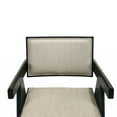 thumbnail image 4 of Bili 21 Inch Dining Armchair Set of 2, Open Back, Beige Upholstery, Black, 4 of 5