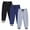 WMPAN25G551, variant on HILEELANG Toddler Boys Jogger Sweatpants 3-Pack, 100% Cotton French Terry Pants with Drawstring and Pockets,colors—black, Khaki, and navy, Sizes 2T