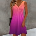 thumbnail image 2 of Vestido Largo de Manga Larga para las Mujeres Cuello en V Plisado Impresión sin Posicionamiento con Tela Elástica, Vestido Casual de Cintura Elástica para Uso Diario Y de Playa, 2 of 7