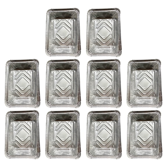 Bewildely Paquete de 10 sartenes de papel de aluminio, accesorios para el hogar, contenedor de alimentos rectangular de gran capacidad de una Herramientas y accesorios para hornear tapa de 1000ml