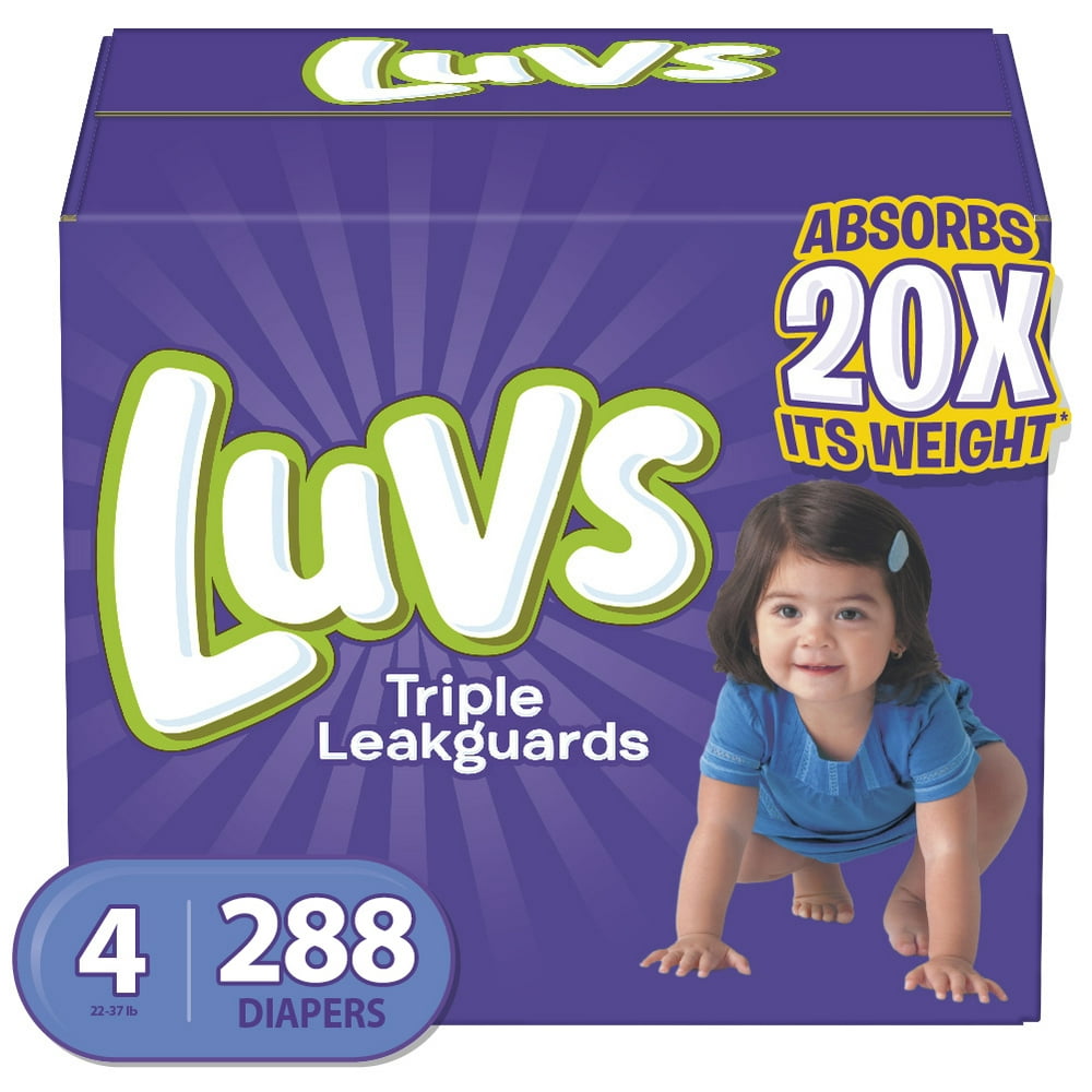 Luvs Triple Leakguards Extra Absorbent Diapers Size 4 288 Ct Walmart