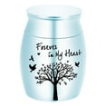 thumbnail image 1 of Kjfeif Personalized Small Pet Urn for Ashes - Waterproof Cremation Keepsake Stainless Steel Memorial Urn with Tree Patterns and Text for Ashes Holder Memorial Dog Cat Funeral Decorative, 1 of 6
