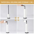thumbnail image 3 of 2 Pcs Toilet Paper Holder Stands,Matte Black Finished Free Standing Toilet Paper Holder Stainless Steel Rustproof Tissue Roll Holder Floor Stand Storage for Bathroom, 3 of 6