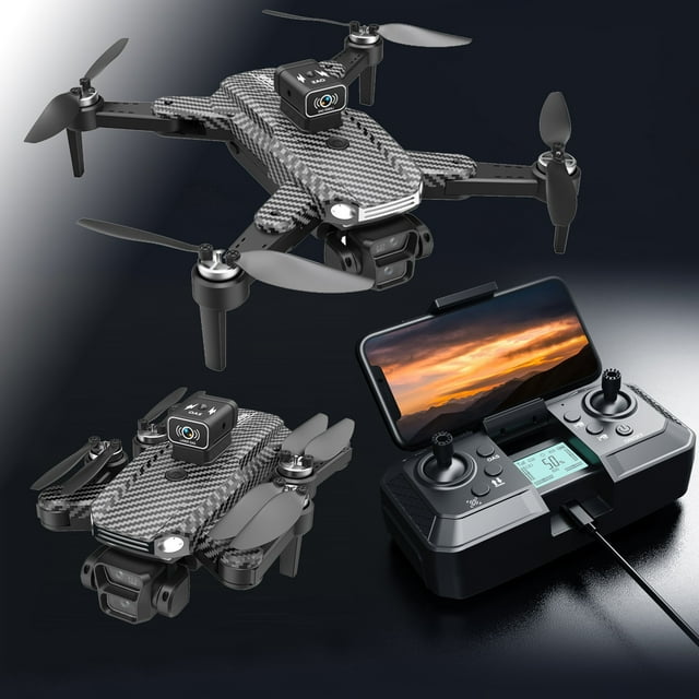 FPV Drone with ESC Camera Brushless Motor Drones 2.4G RC Quadcopter with Screen Display Remote Control Altitude Hold Obstacle Avoidance for Adults Clearance Items