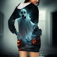 thumbnail image 7 of Taqqpue Halloween Print Hoodie Dress for Women Ghost Pumpkin Witch Mini Dresses Halloween Costumes Long Sleeve Cosplay Halloween Party Dress with Pockets, 7 of 7
