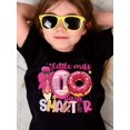 thumbnail image 1 of Little Miss 100 Days Smarter Letter Print, Girls' Summer Fun Print Short Sleeve, Back-to-School Season, ages 12 and under, 1 of 6