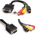 thumbnail image 3 of Vga To S-Video 3 Rca Tv Converter Av Converter Cable Adapter 3 Rca Female Converter Cable Vga In Video Tv Out S-Video Av Adapter Av, Black, 3 of 5